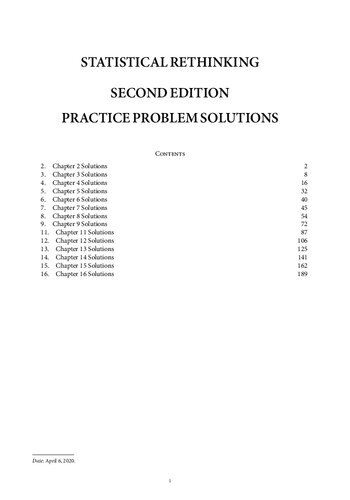 Solutions Manual for Statistical Rethinking