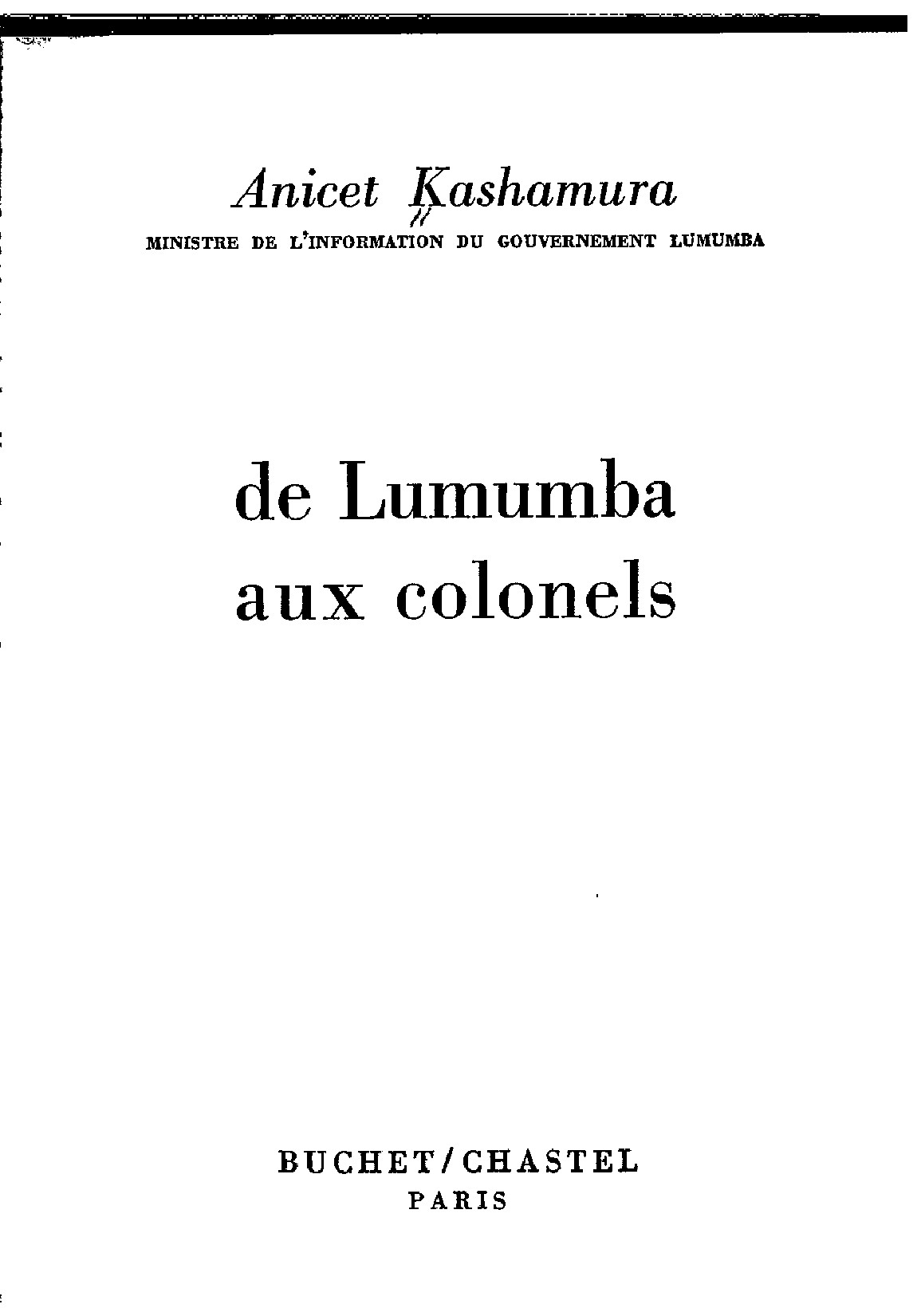 De Lumumba aux colonels