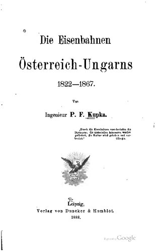Die Eisenbahnen Österreich-Ungarns 1822-1867