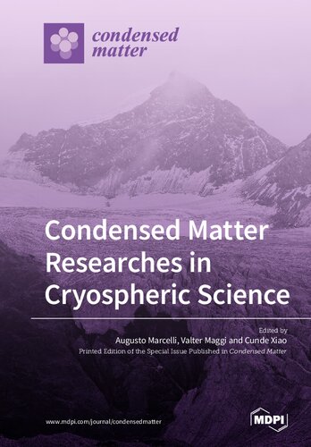 Condensed Matter Researches in Cryospheric Science