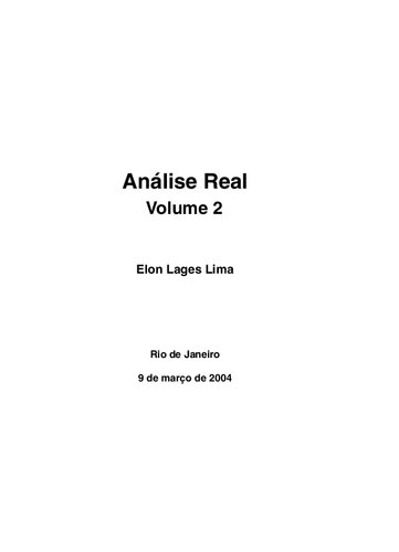 Análise Real Volume 2: Funções de Várias Variáveis