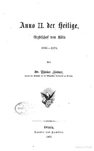 Anno II., der Heilige, Erzbischof von Köln, 1056-1075