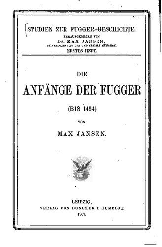 Die Anfänge der Fugger (bis 1494)