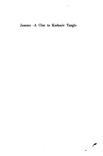 Jammu -- A Clue to Kashmir Tangle