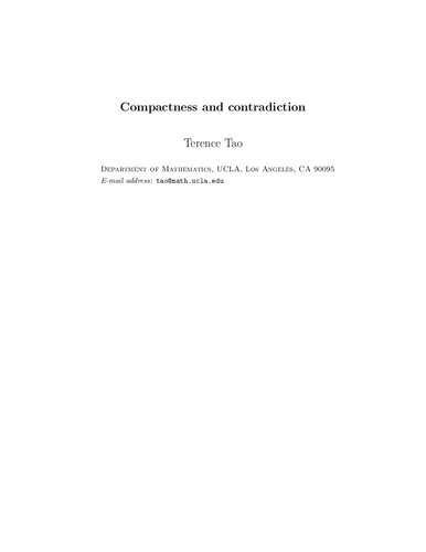 Compactness and Contradiction