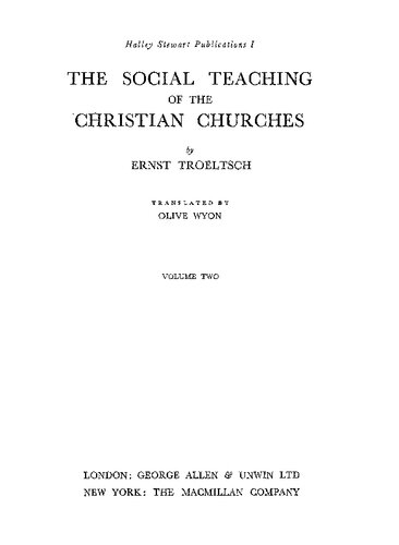 The Social Teaching of the Christian Churches