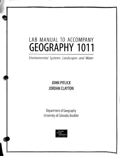 Lab Manual to Accompany Geography 1011: Environmental Systems: Landscapes and Water