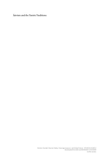 Śaivism and the Tantric Traditions: Essays in Honour of Alexis G.J.S. Sanderson