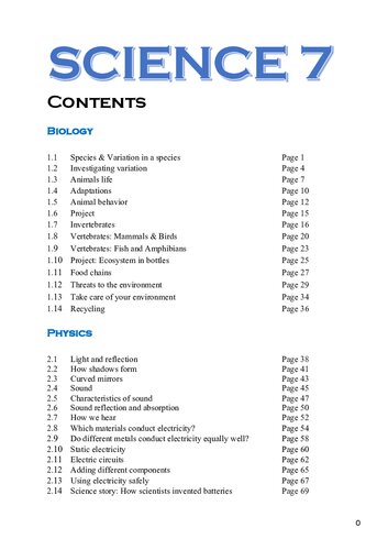 Science 7 (science schoolbook for grade 7 students)