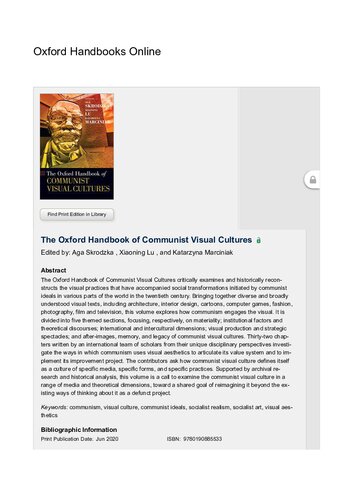 The Oxford Handbook of Communist Visual Cultures