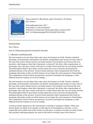 Speculative Realism and Science Fiction