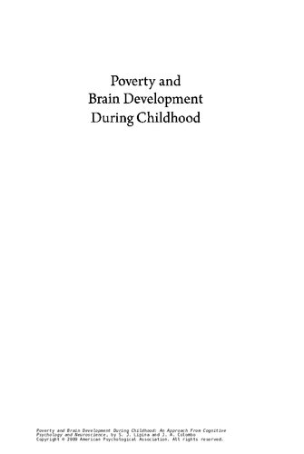 Poverty and Brain Development During Childhood: An Approach from Cognitive Psychology and Neuroscience