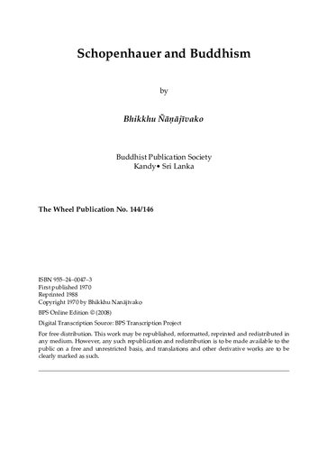 Schopenhauer And Buddhism - What Buddha Said