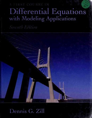 A First Course in Differential Equations with Modeling Applications