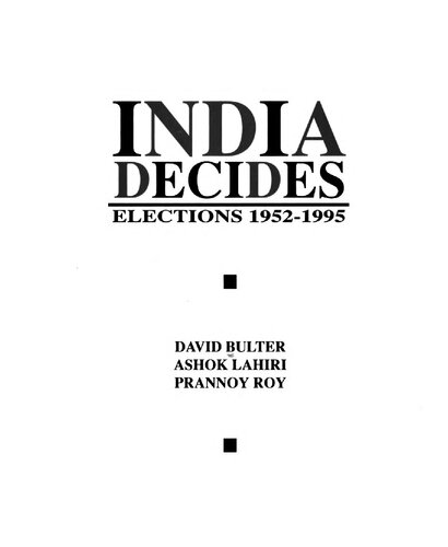 India Decides: Elections 1952-1995