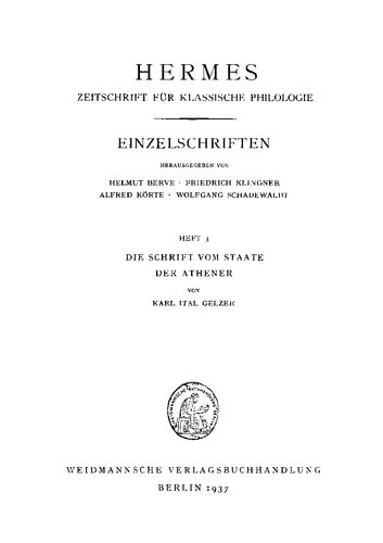 Die Schrift vom Staate der Athener