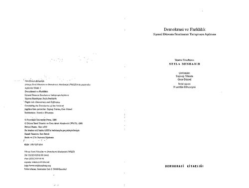 Demokrasi ve Farklılık: Düzenin Sınırlarının Tartışmaya Açılması