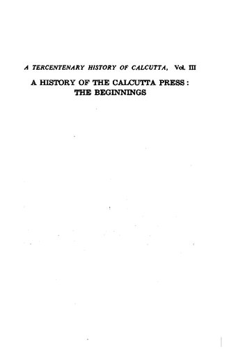 A History of the Calcutta Press: The Beginnings