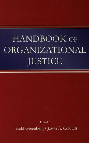 Handbook of Organizational Justice