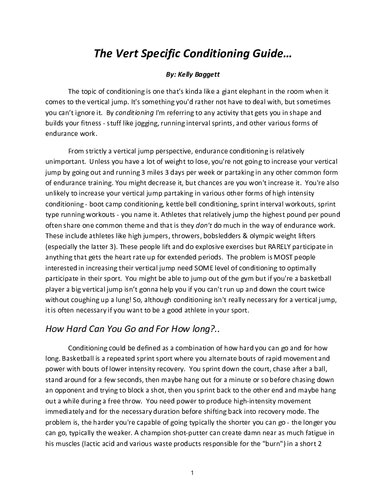 The Vert Specific Conditioning Guide