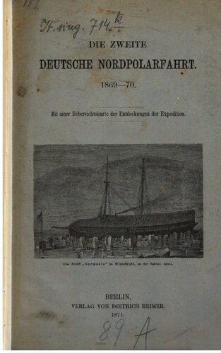 Die zweite deutsche Nordpolarfahrt 1869-1870 : Vorträge und Mitteilungen