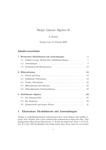Skript: Lineare Algebra II