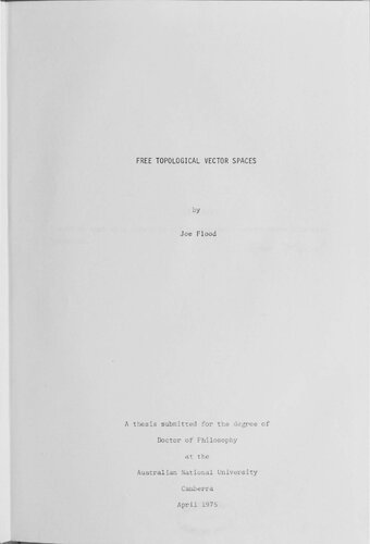 Free Topological Vector Spaces [Thesis]