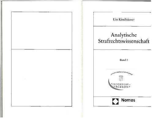 Analytische Strafrechtswissenschaft - band 2