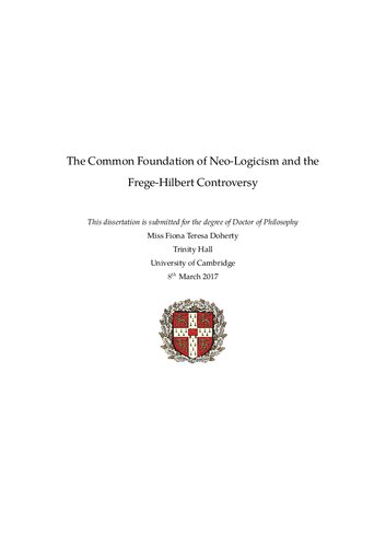 The Common Foundation of Neo-Logicism and the Frege-Hilbert Controversy