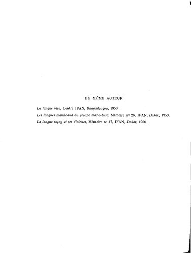 Contribution à l'étude des langues voltaiques