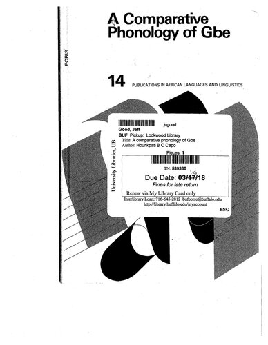 A Comparative Phonology of Gbe