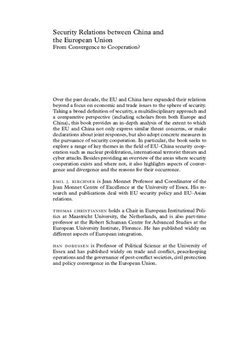 Security Relations between China and the European Union