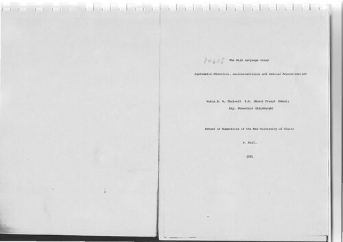 The Daju Language Group: Systematic Phonetics, Lexicostatistics and Lexical Reconstruction