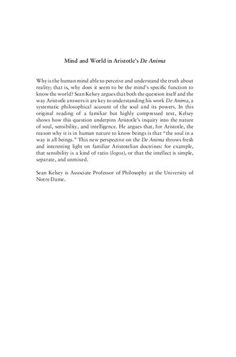 Mind and World in Aristotle's De Anima