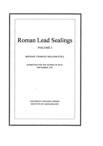 Roman lead sealings