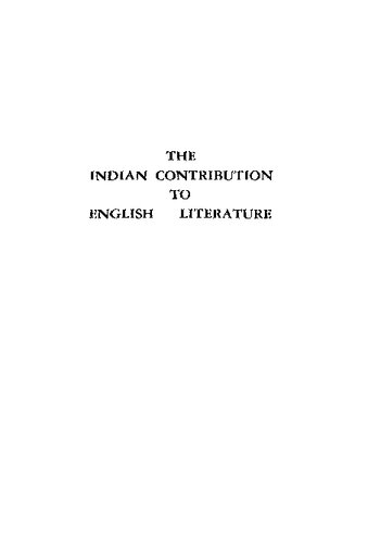 The Indian Contribution to English Literature