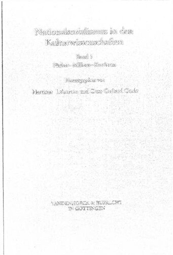 Nationalsozialismus in den Kulturwissenschaften. Bd. 1