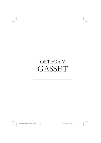 Ortega y Gasset