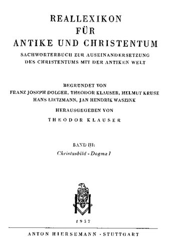 Reallexikon für Antike und Christentum