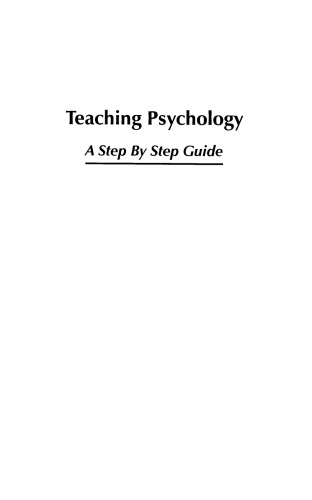 Teaching Psychology: A Step By Step Guide