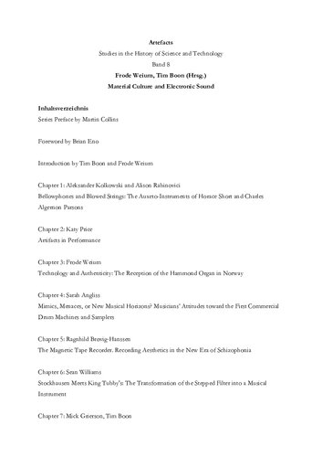 Material Culture and Electronic Sound