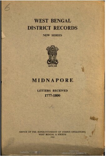 Midnapore : letters received, 1777-1800