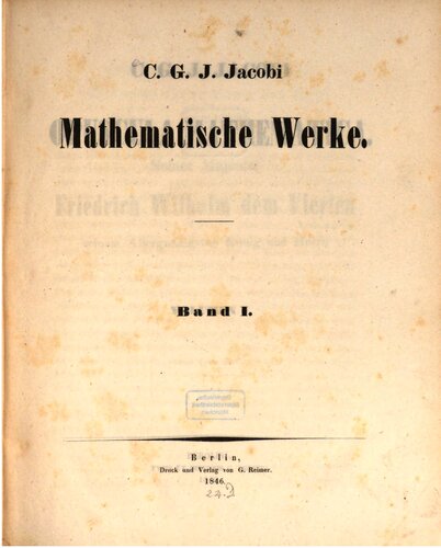 Mathematische Werke