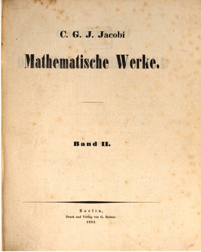 Mathematische Werke