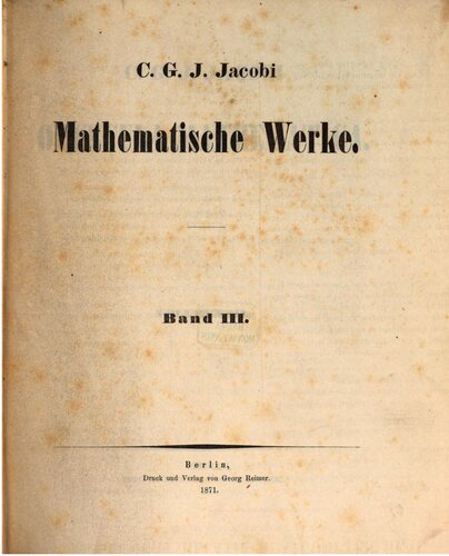 Mathematische Werke