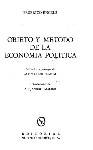 Objeto y método de la economía política