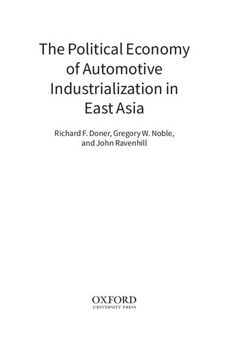 The Political Economy of Automotive Industrialization in East Asia