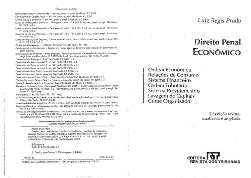 Direito penal econômico : ordem econômica, relações de consumo, sistema financeiro, ordem tributária, sistema previdenciário, lavagem de capitais, crime organizado
