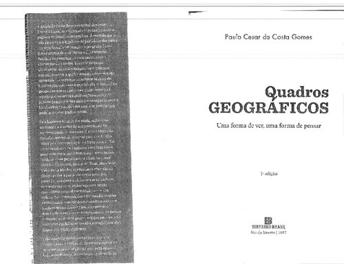 Quadros Geográficos: Uma Forma De Ver, Uma Forma De Pensar: Uma forma de ver, uma forma de pensar