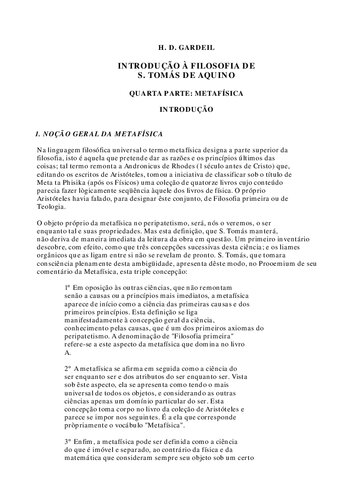 Iniciação à Filosofia de S. Tomás de Aquino